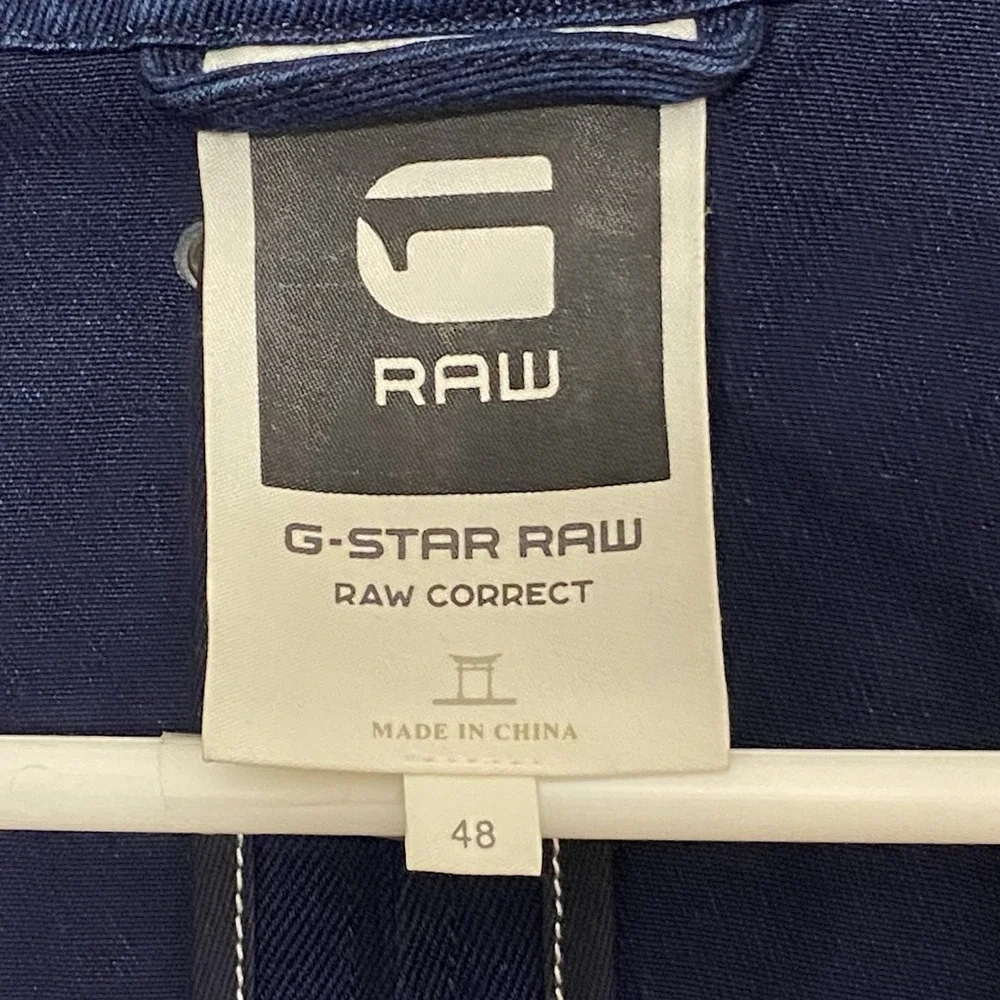 G-Star Raw Correct Blazer Police Blue Jacket Coat Size Tag Size 48 Chest Size 40